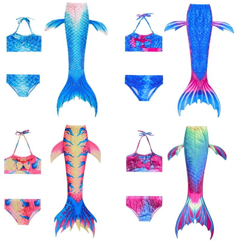 Детская одежда для купания с хвостом русалки комплект из 3 предметов костюм