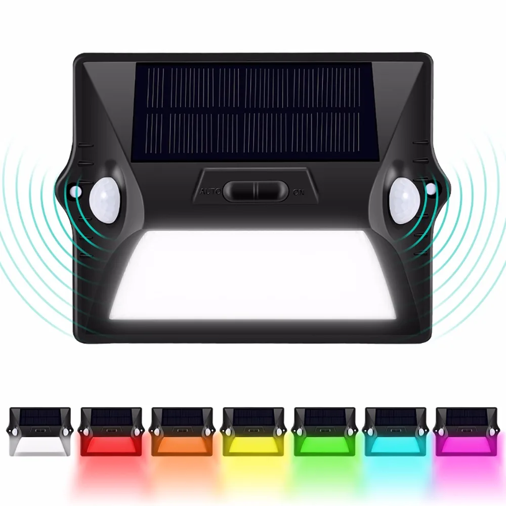 12 LED Солнечный свет с двойной головкой PIR датчик движения солнечные огни для
