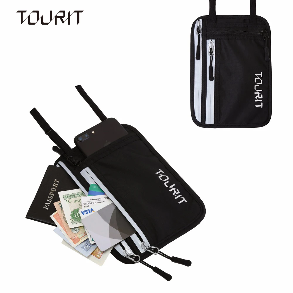 Туроператора дорожный Футляр Обложка для паспорта шеи кошелек RFID Блокировка