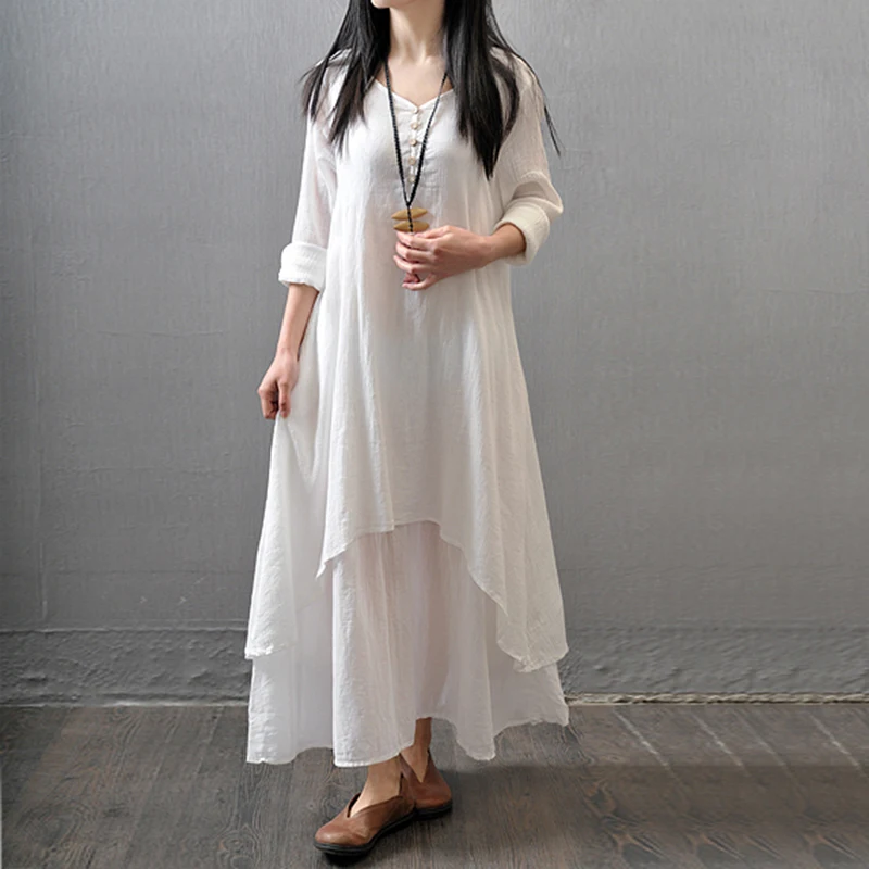 Летнее платье 2020 женское повседневное свободное в стиле бохо длинное