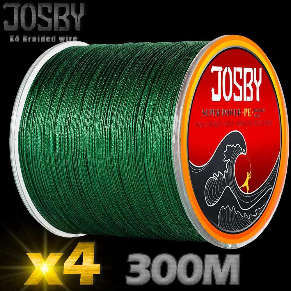 JOSBY 4 плетеные лески 300 м разноцветные сверхпрочные мультифиламентные нити
