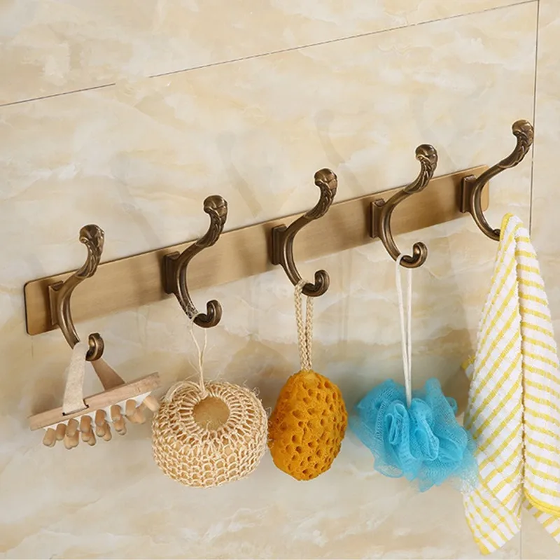 

Free shipping Retro European style antique bronze wall clothes and hat hook aluminium bathroom towel hook robe hook