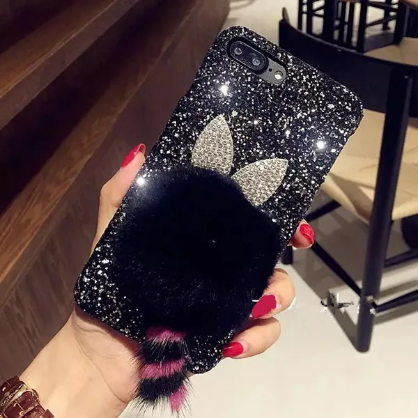 Роскошный блестящий модный жесткий чехол для телефона iPhone 6 6S 7 8 Plus X с милым