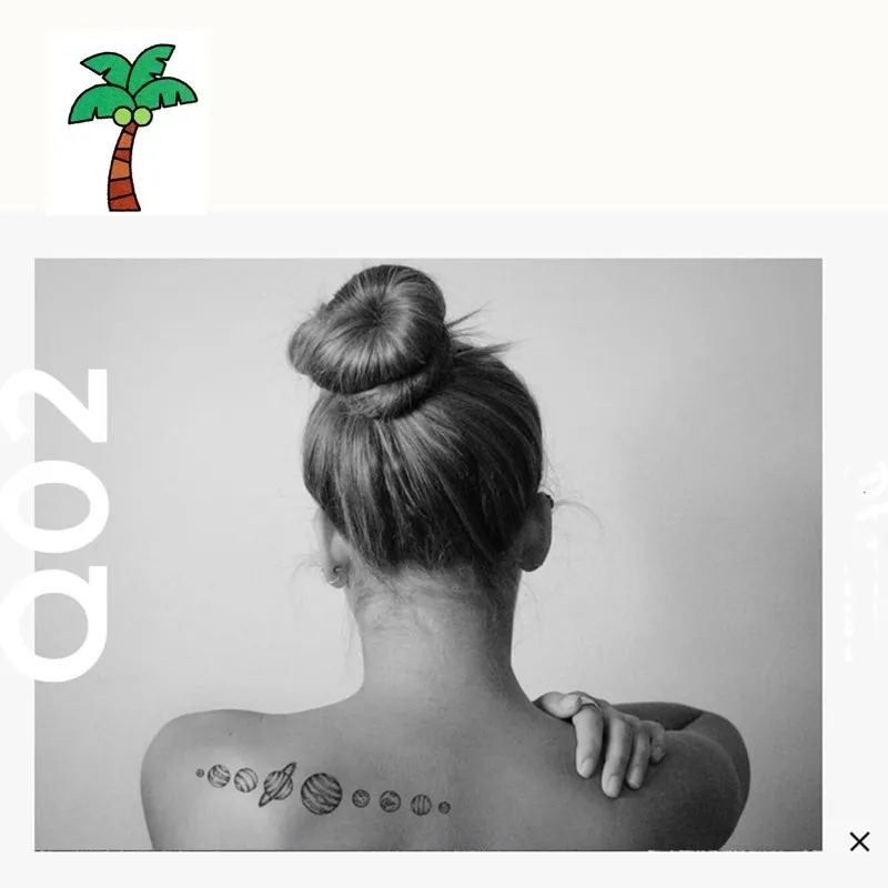 Хорошее качество девять планет Вселенная простая ручка татуировка 5 шт./компл. |