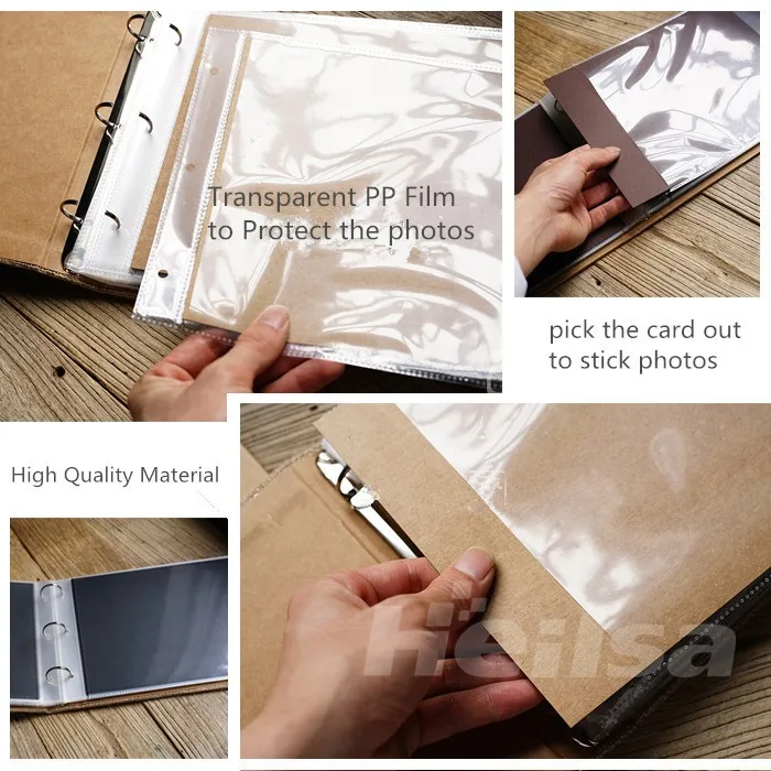 A4 ремесло/Обложка из мешковины внутреннее кольцо PP мешок DIY ручной фотоальбом ретро ностальгия креативный Альбом для скрапбукинга De Fotos