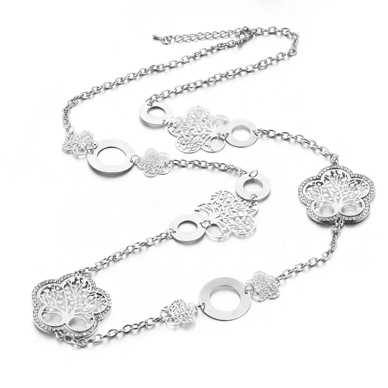 CHICVIE Роскошные ювелирные изделия цветочный узор дерево жизни ожерелье с