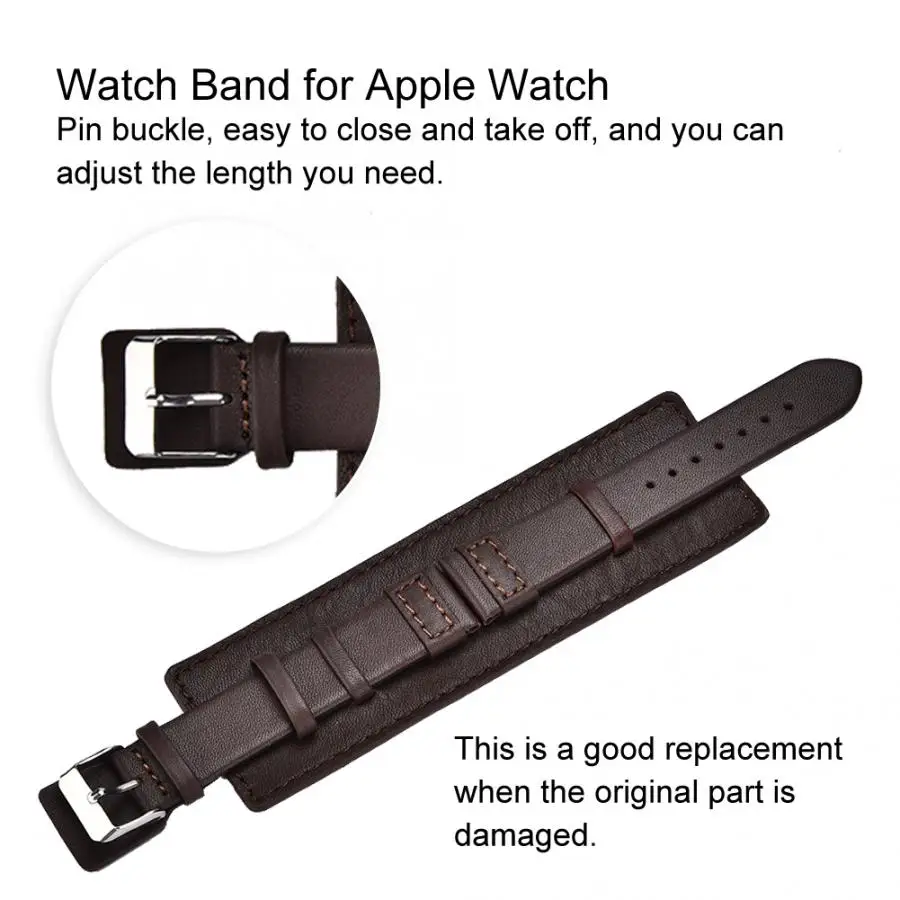 38 мм винтажная Мода для мужчин и женщин из воловьей кожи наручных часов ремешок