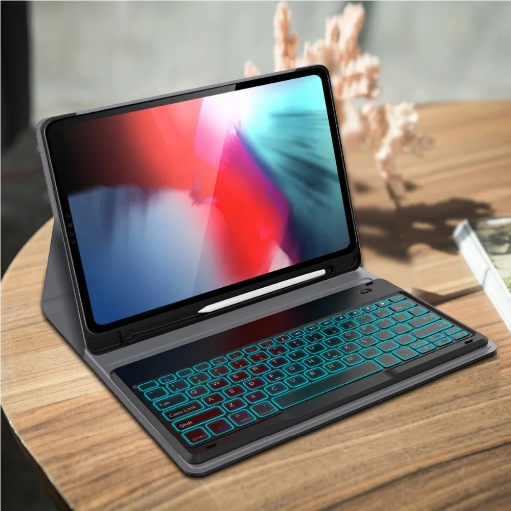 Для iPad Pro 12,9 чехол беспроводной Bluetooth Подсветка Клавиатура США из искусственной кожи чехол для iPad Pro 12,9 дюйма Чехол подставка
