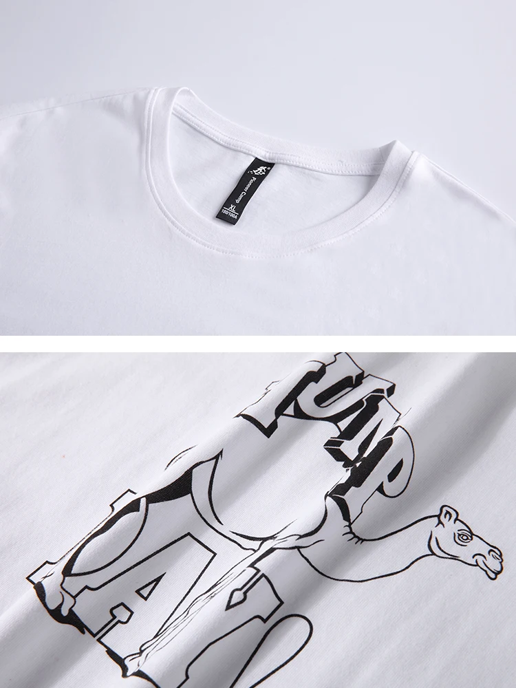 Пионерский лагерь с животным принтом забавная футболка Для мужчин короткий