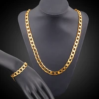 statement jewelry set yellow gold filled mens necklacebracelet set 248 6