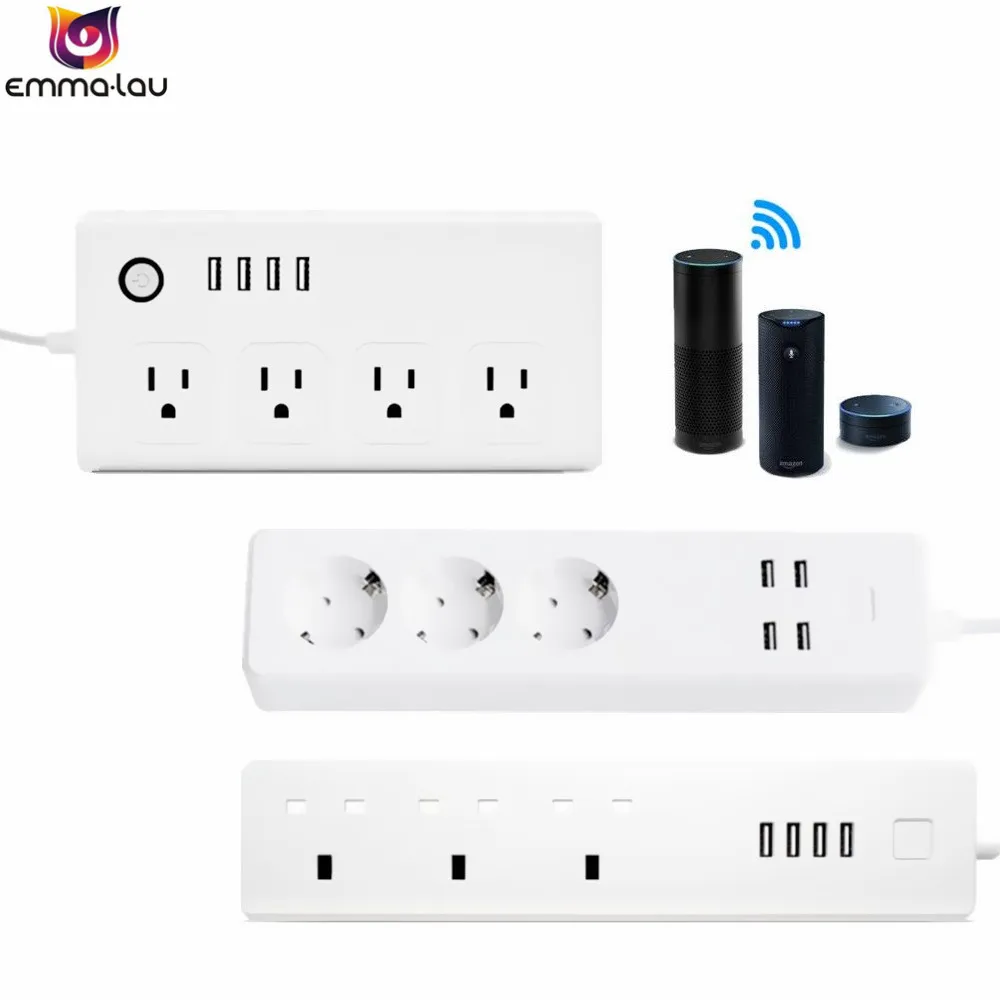 Умная розетка 110 В 220 10 А Wi Fi USB штепсельная вилка стандарта США ЕС Великобритании