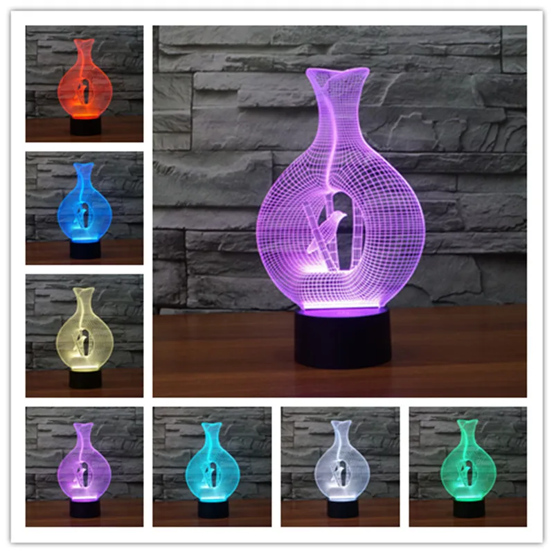 3D lampLed ночник 7 цветов Лампа в форме дельфина настольная новинка продукты рождественские огни с сенсорной кнопкой дети ночник