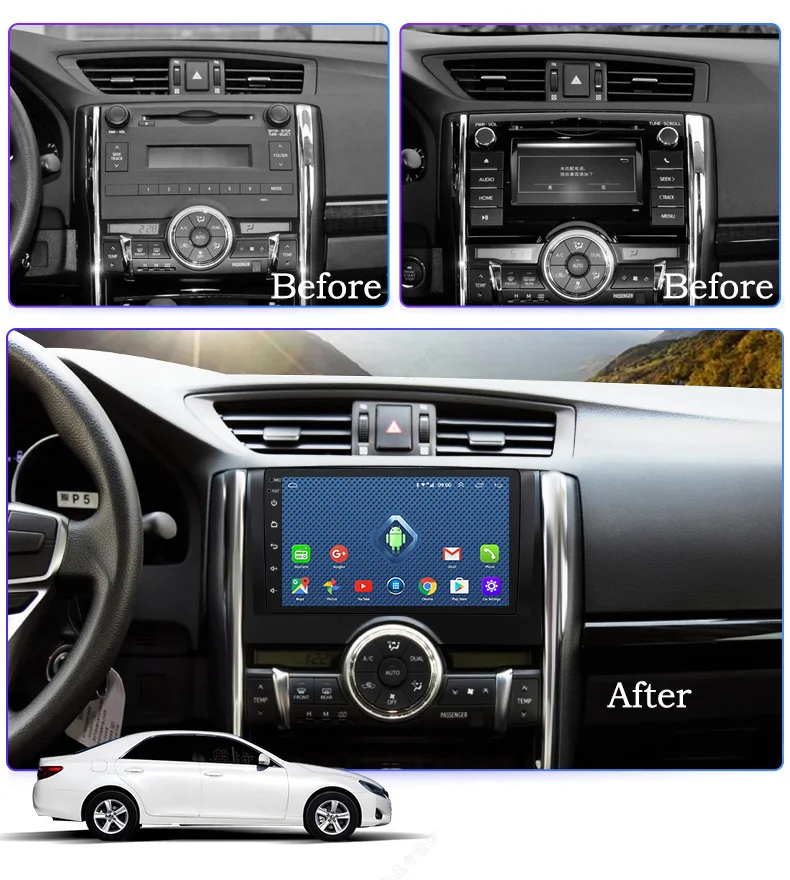 9&quot Android 11 RAM 2G Car GPS DVD Player For Toyota REIZ 2010 2011 2012 2013 Radio Multimedia Navigation Stereo Auto Video | Автомобили
