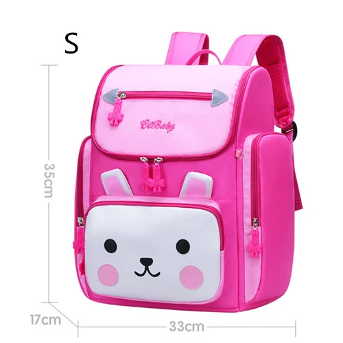 S rose rabbit Милый школьный рюкзак принцессы с кроликом из мультфильма для девочек, 2 размера, школьные сумки для начальной школы, детские рюкзаки для путешествий, mochila escolar - Цвет: S rose rabbit