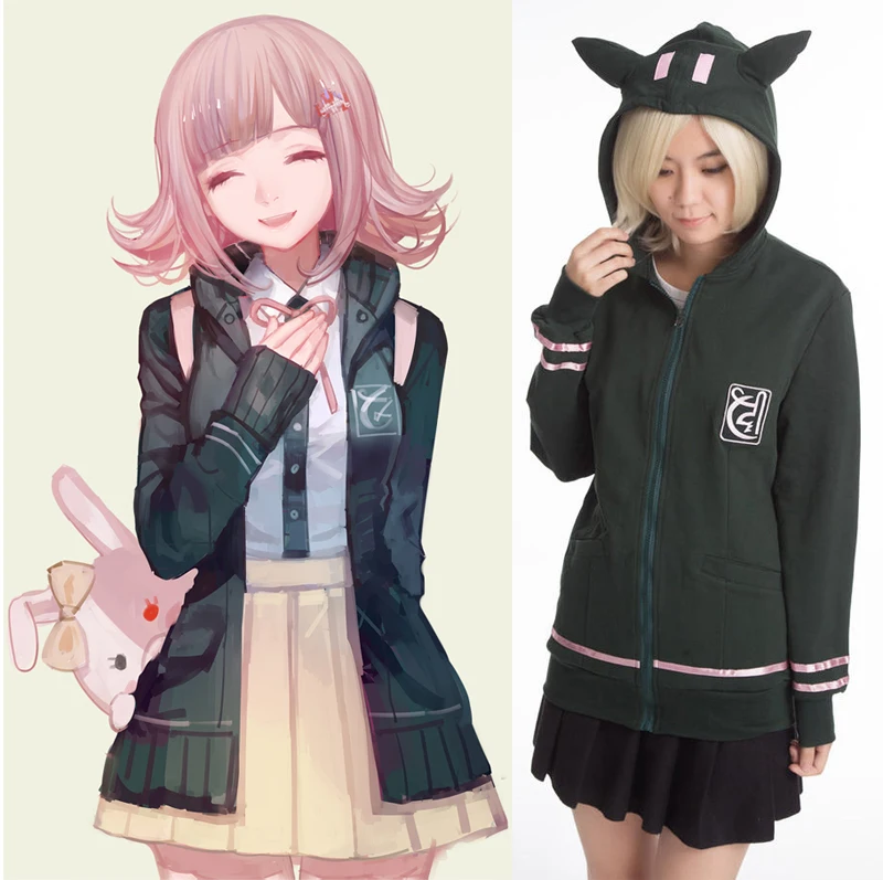 Аниме Danganronpa 2 Dangan-Ronpa Nanami Косплей Костюм chiaki толстовка с капюшоном Повседневная