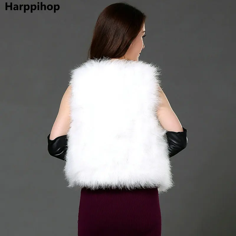 Шуба из меха индейки 100% натуральные перья страуса хит продаж 2017|fur coat|feather fur vestfur