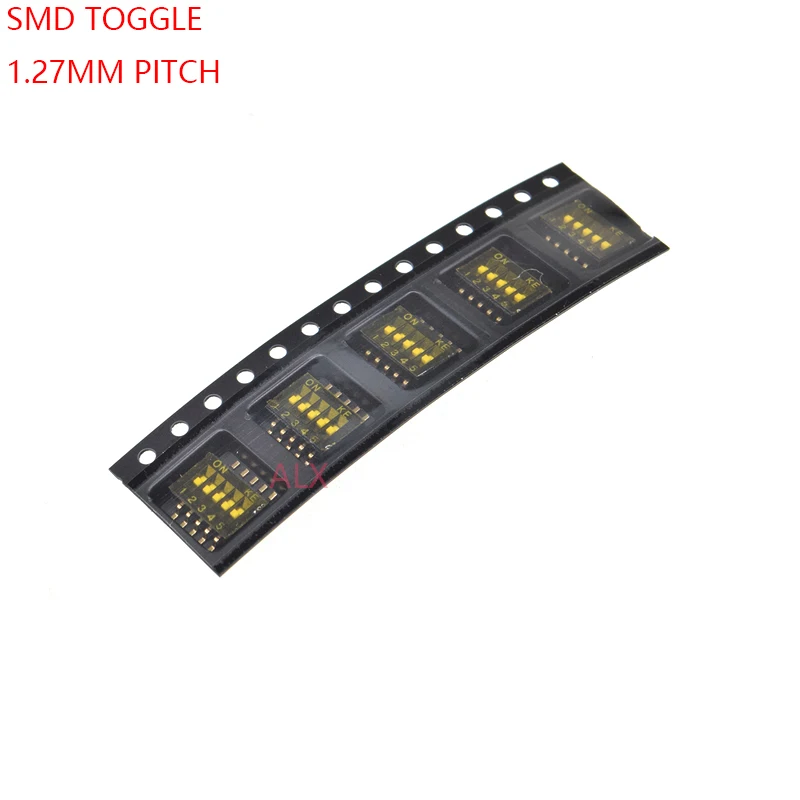 5 шт. Позолоченный SMD SMT P разрядный тумблер двухрядный контактный шаг 1 27 мм