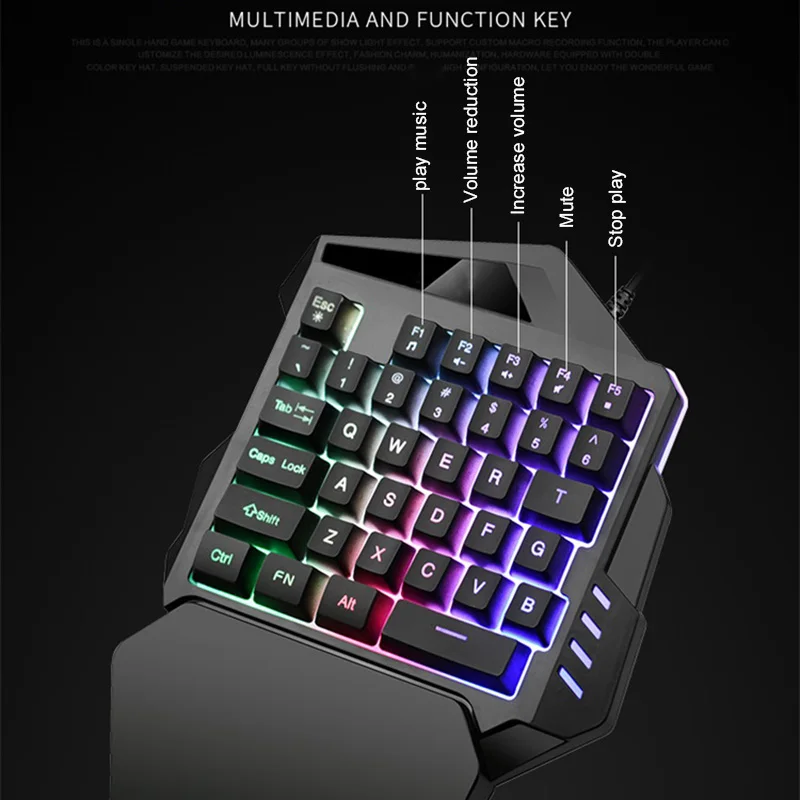 Горячая Проводная игровая клавиатура с одной рукой механическая мини клавиша