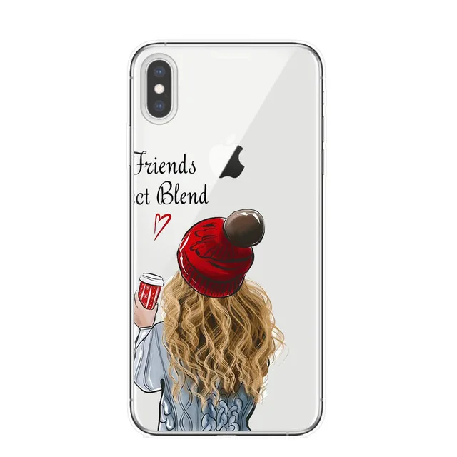 Прозрачные мягкие чехлы для телефонов девочек Bff Best Friends Forever чехол iPhone 7 6 6S 8 Plus X XR