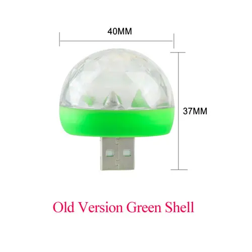 Old Version Green Мини USB СВЕТОДИОДНЫЙ вечерние светильник s сценический Lumiere эффект лампы 4 Вт Портативный диско шар красочный лазерный DJ диско-светильник музыка для мобильного телефона - Цвет: Old Version Green
