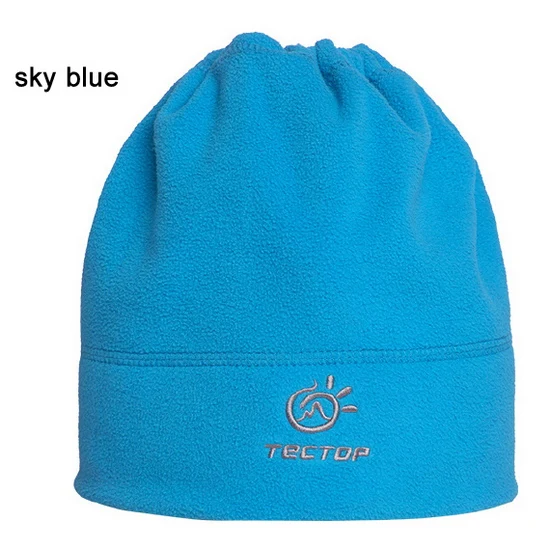 sky blue Tectop Женская и мужская зимняя теплая Многофункциональная Спортивная Кепка шейный платок Подростковая уличная флисовая туристическая походная Лыжная Шапка AH007 - Цвет: sky blue