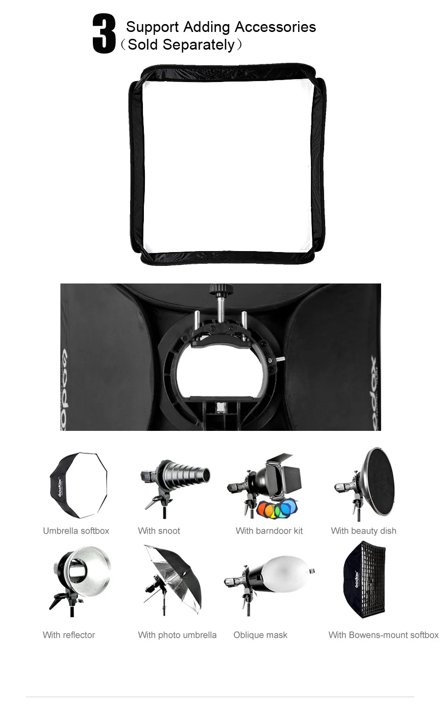 Godox 80x80 см 3"* 31" в вспышке софтбокс Speedlite+ S Тип Кронштейн Bowens комплект крепления с 2 м световая подставка для камеры фотографии
