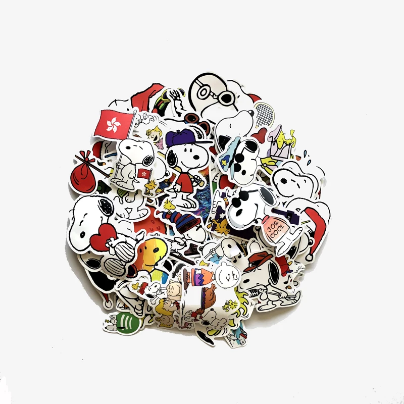 62 шт. Карманный чехол для телефона Snoopy, Дорожный Чехол для компьютера, холодильника, скейтборда, мотоцикла, супер забавная наклейка с граффити из мультфильма для детей