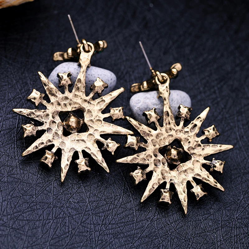 Синие &amp Зеленые прозрачные Кристальные серьги снежинки 2017 Али экспресс Модные