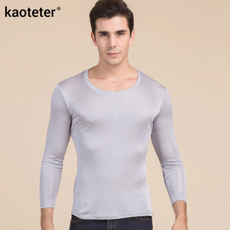 Футболка мужская осенне зимняя с длинным рукавом и круглым вырезом|Мужские