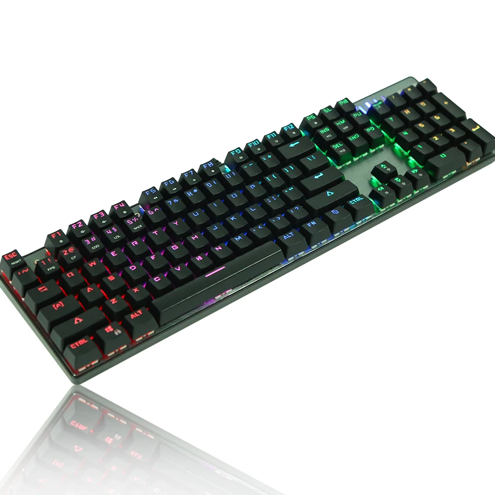 Новый MOTOSPEED CK104 Проводная светодио дный Подсветка механическая клавиатура 104