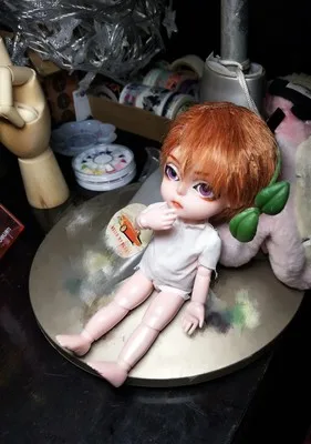 Маленькая кукла принцессы 1/8 Милая bjd 1/8 шарнирное тело 3D глаз пластиковая кукла подходит для 1 \ 8 парик лицо может DIY окружность головы 14 см