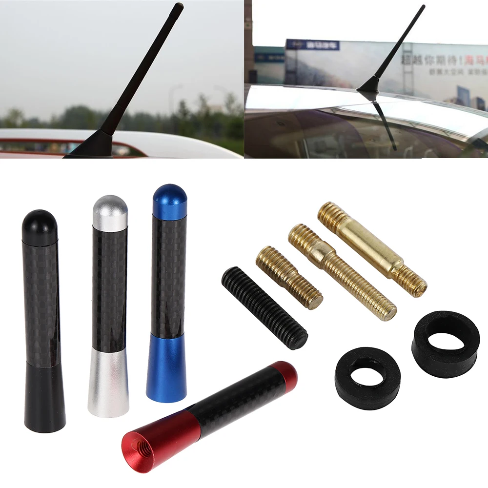 Carbon Fiber Metal Short Modified Radio Antenna for Universal Car Kit Exterior Parts Aerials | Автомобили и мотоциклы