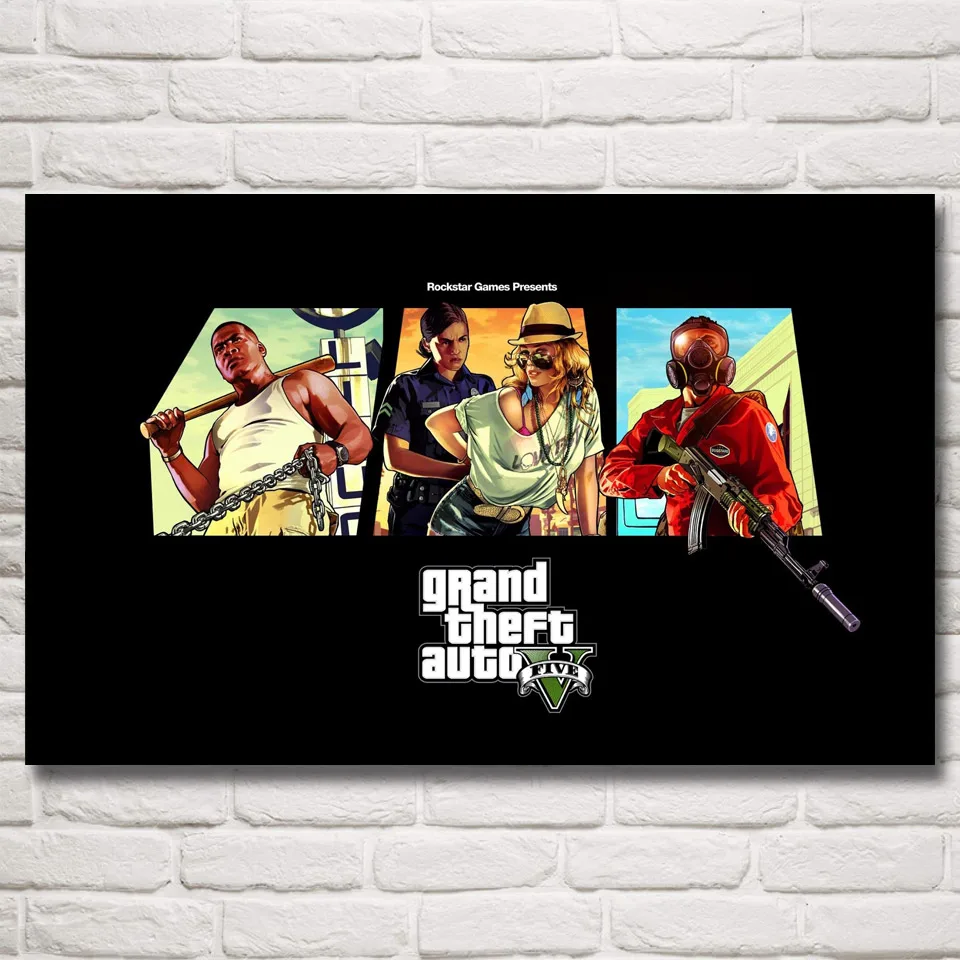 FOOCAME Grand Theft Auto V GTA 5 игровые плакаты и принты художественные шелковые картины, настенные декорации украшения спальни Картина гостиной - Цвет: 018
