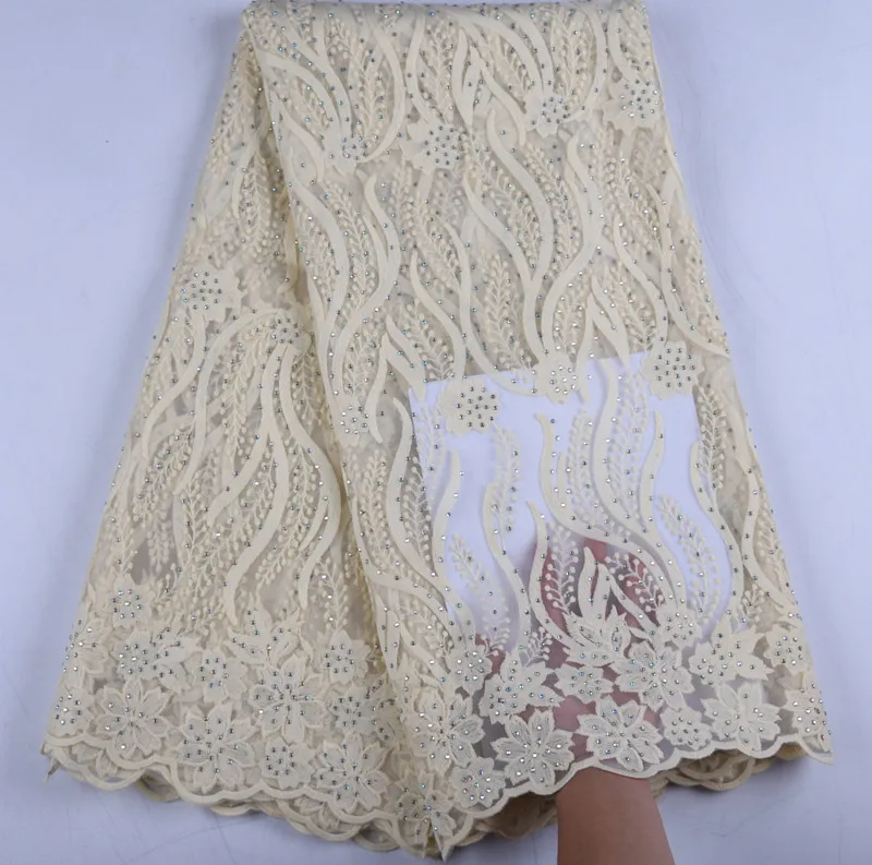 

Purple African Lace Fabric With Beads For Women Wedding Dress High Quality Milk Silk Lace Tulle Lace Fabric For Dresses 1535B