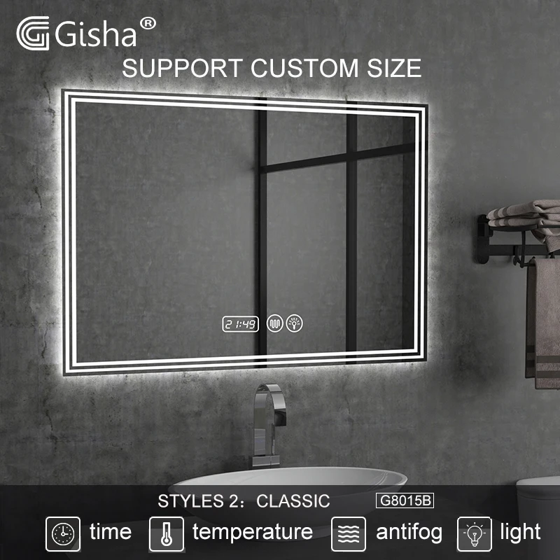 Custom made Wall-mounted Smart Mirror LED bath backlit Mirror  Anti-fog bath Mirror Makeup Mirror Bluetooth-compatible speaker