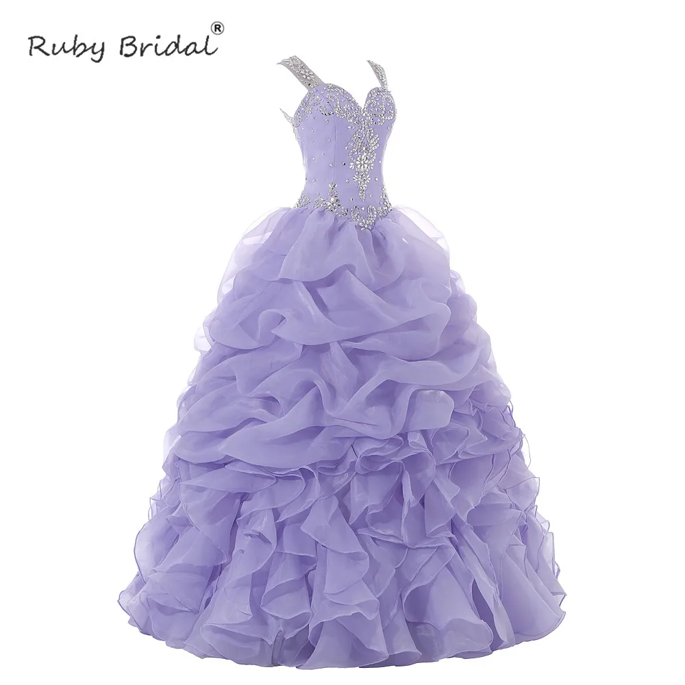 Рубиновые Свадебные Новый Черпак без рукавов Quinceanera платья фиолетовое платье