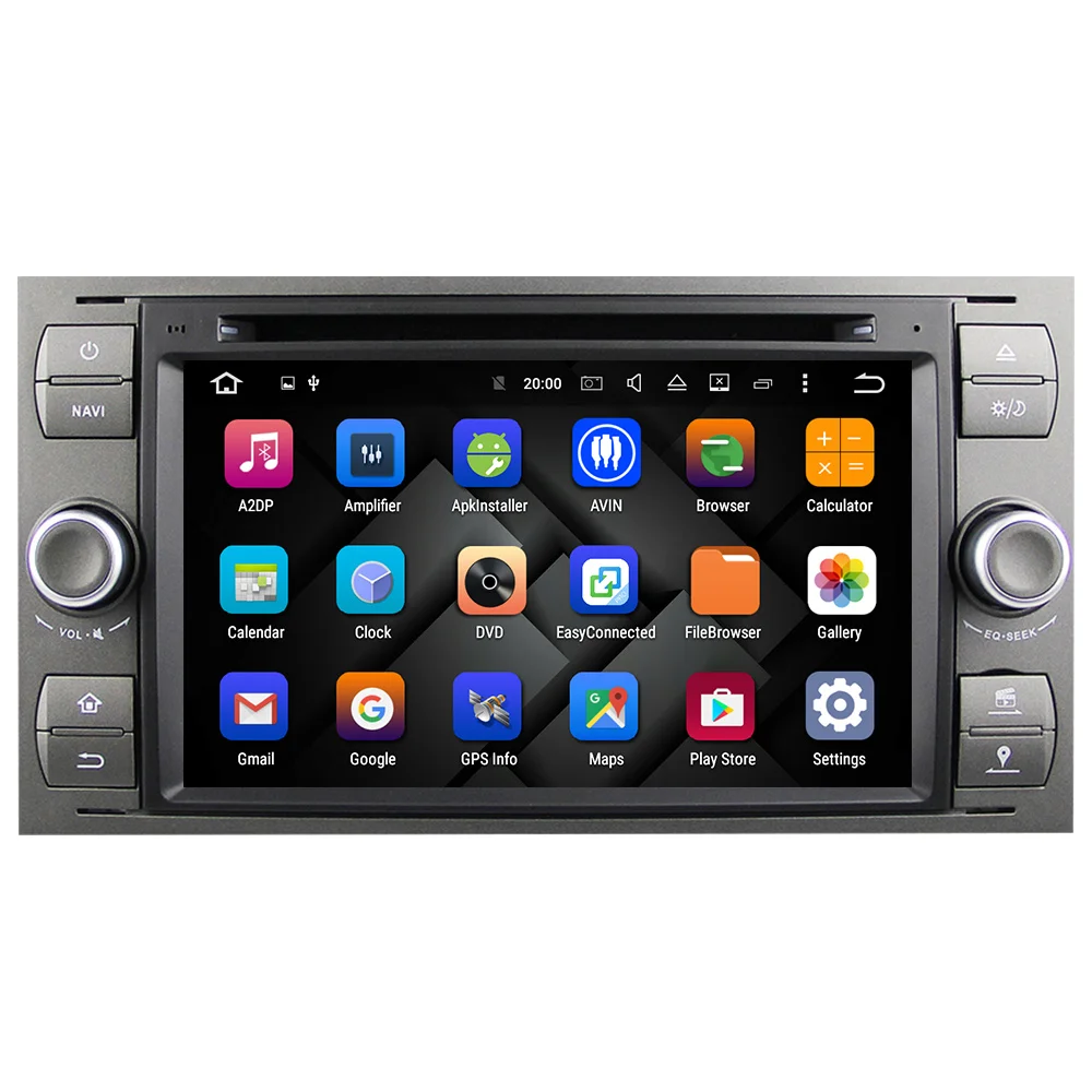 Eunavi 2 Din Android 9 4G 64G Автомобильный DVD для FORD S-Max Kuga Fusion Transit Fiesta Focus II gps мультимедийный плеер Радио стерео dsp