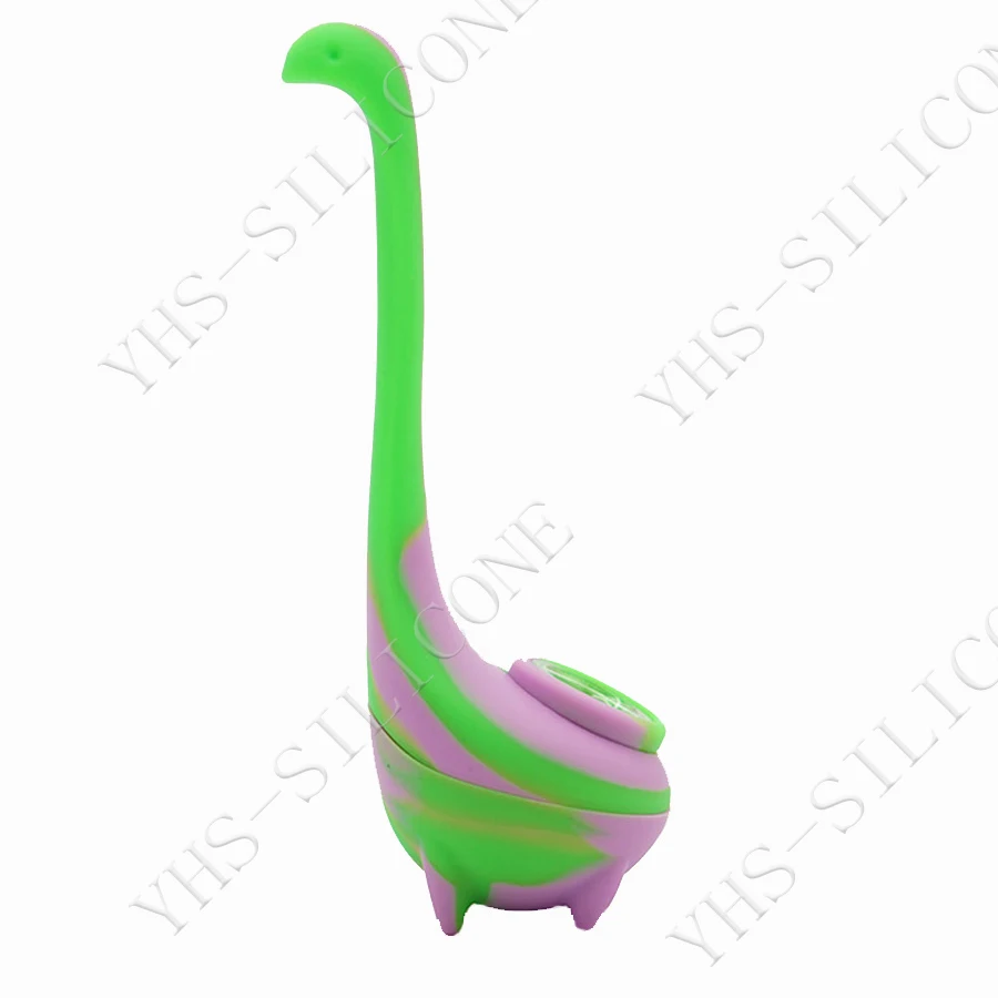 green purple Несс Монстр курительная силиконовая табачная трубка со стеклянной чашей для курения табака для пищевого силикона курительная трубка - Цвет: green purple