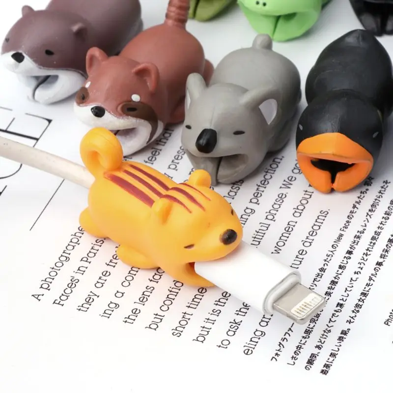 Создание забавных игрушек USB кабель для передачи данных протектор укуса для iphone кабель милые животные телефон аксессуар для iphone X Кабель укуса