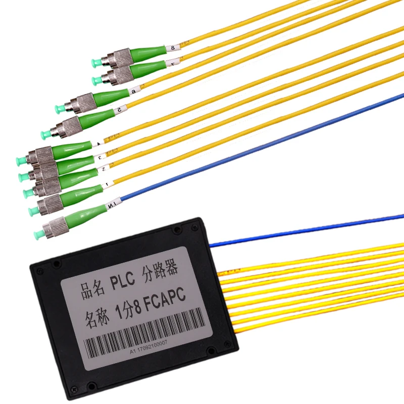 Бесплатная доставка ABS коробка волоконно-оптический PLC сплиттер 1x8 FC/APC разъем 2 0