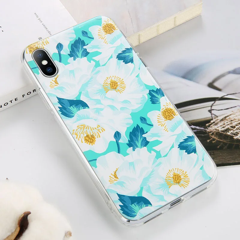 AC5543 USLION розы силиконовый чехол для телефона для iphone X XR XS Max Цветочные листья чехол s для iphone 7 8 6 6S Plus Мягкий ТПУ задняя крышка - Цвет: AC5543