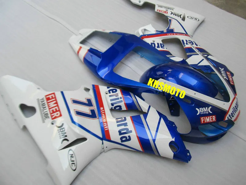 Injectiion плесень обтекатель комплект для YAMAHA YZFR1 1998 1999 YZF R1 YZR1000 98 99 белый синий