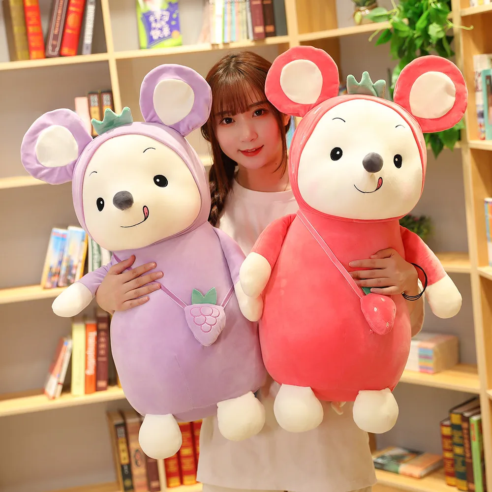 

Backpack Mouse Puppy Fruit Couple Mouse Plush Toy Kindergarten Girl Doll Gift