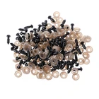 100 шт.пакет DIY кукла глаза черные пластиковые безопасные глаза куклы с шайбами 094F