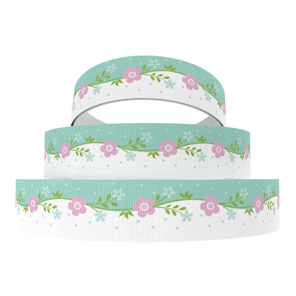 David accessories " 25 мм Цветок Полиэстеровая корсажная лента 50yds, материалы для ручных поделок, упаковка для свадебного подарка, 50Yc7121 - Цвет: 1087217006