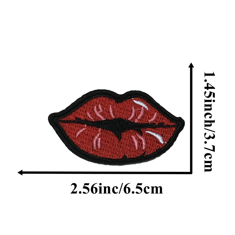 10 шт./лот вышитые красные губы термоклейкие нашивки для одежды обуви сумок