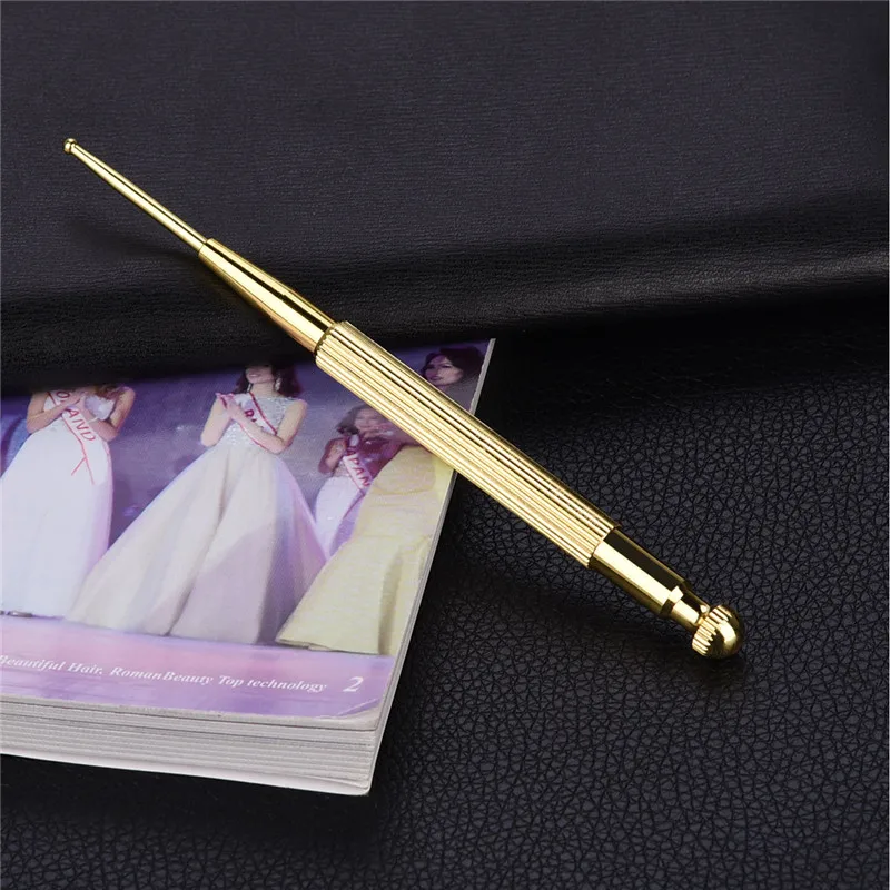 

2 Pcs Brass Copper Ear Probe Straight Needle Stimulator Ear Massager Body Point Probe Massage Pen Acupoint Detecting Probe 0