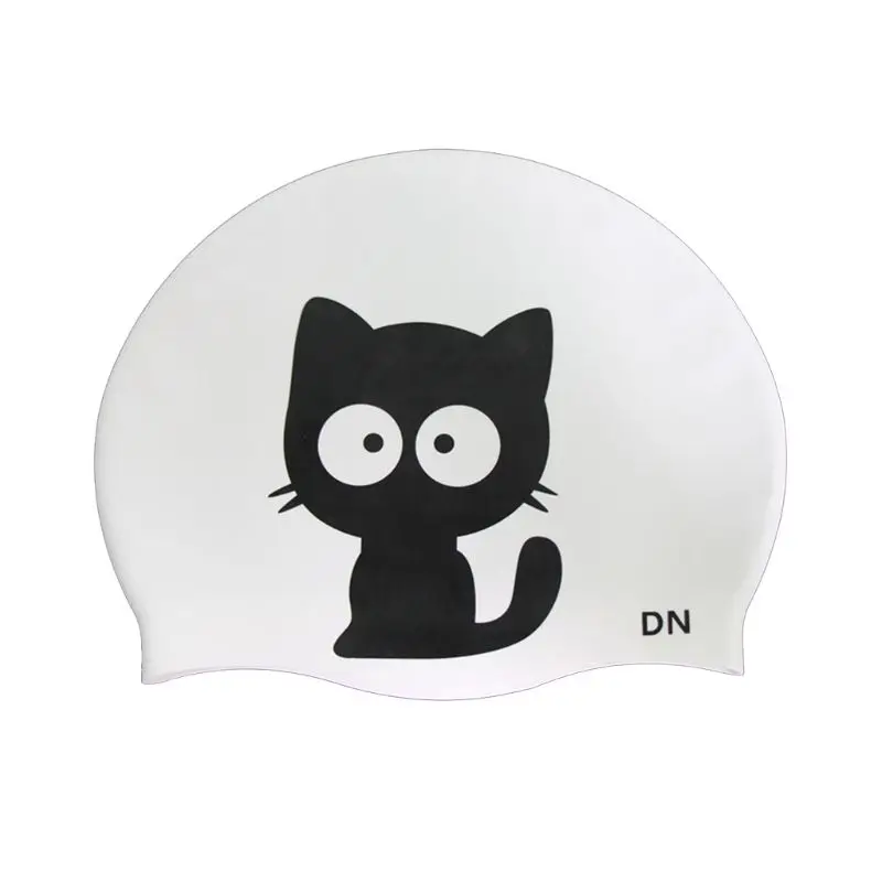 

Children Swimming Cap Cute Cartoon Animal Prints Waterproof Protect Ears Cover Soft Silicone Lightweight Unisex Swim Accessory
