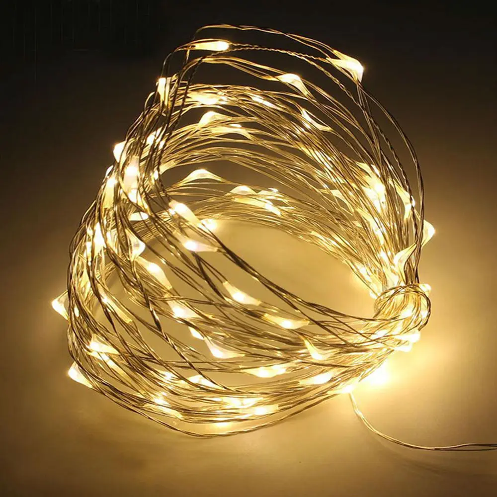 Тёплый белый 10LED Сказочный светильник, садовый Сказочный светильник, садовый ландшафтный светильник, романтическая сказочная гирлянда, зажим для фото, для праздника - Испускаемый цвет: Тёплый белый