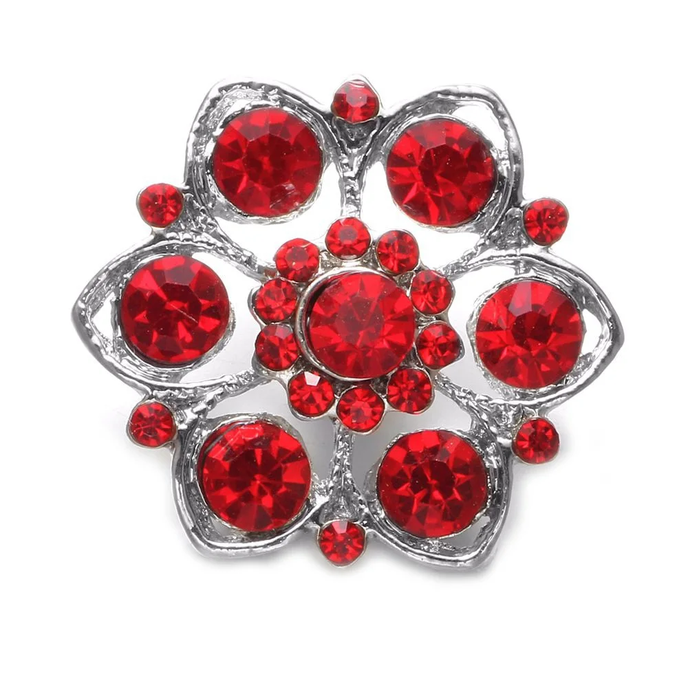 5 цветов цветок Форма со стразами Стиль металла Талисманы 18 мм кнопки украшения